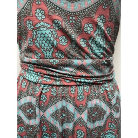 Filly Flair Strapless Maxi Dress‎ Size M Pinks, Teal & Brown Excellent Condition - Picture 5 of 11